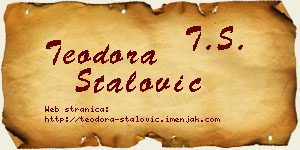 Teodora Stalović vizit kartica